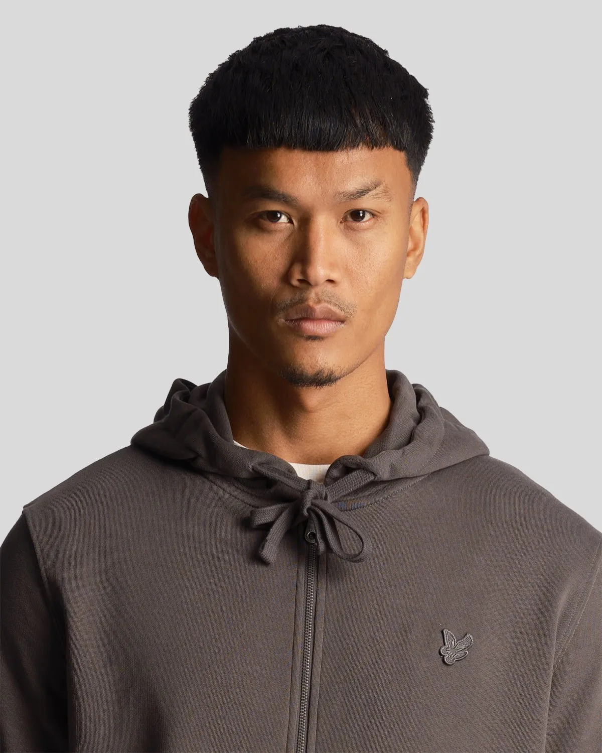 Tonal Eagle Zip Through Hoodie sold by Lyle & Scott product image thumbnail 4