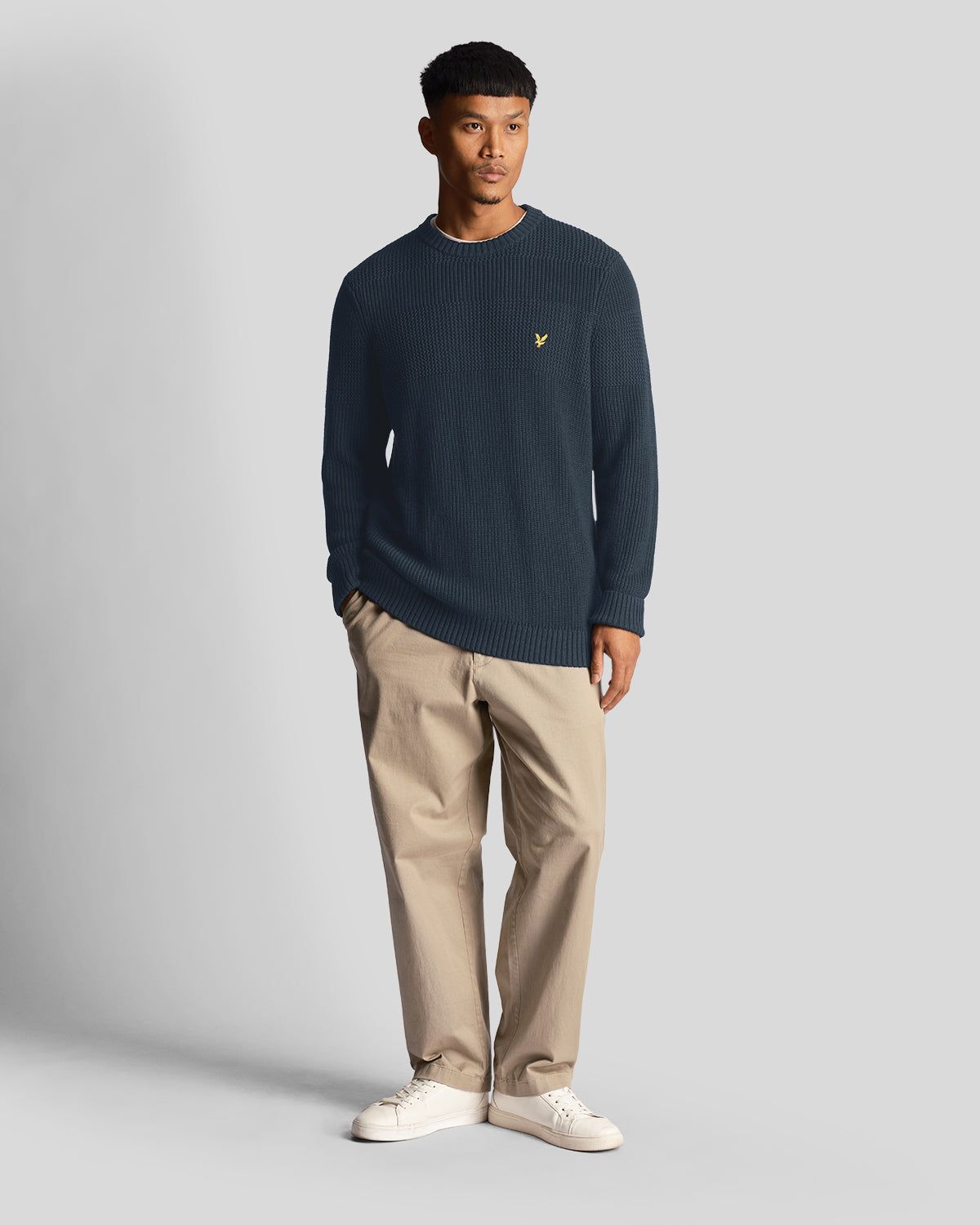 Textured Stripe Crew Neck Jumper sold by Lyle & Scott product image thumbnail 2