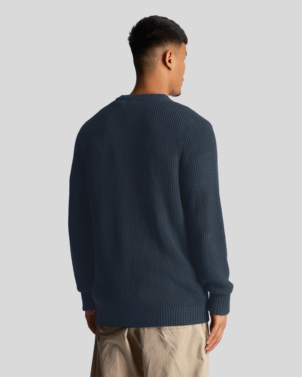 Textured Stripe Crew Neck Jumper sold by Lyle & Scott product image thumbnail 3