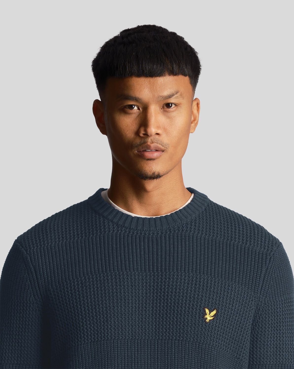 Textured Stripe Crew Neck Jumper sold by Lyle & Scott product image thumbnail 4