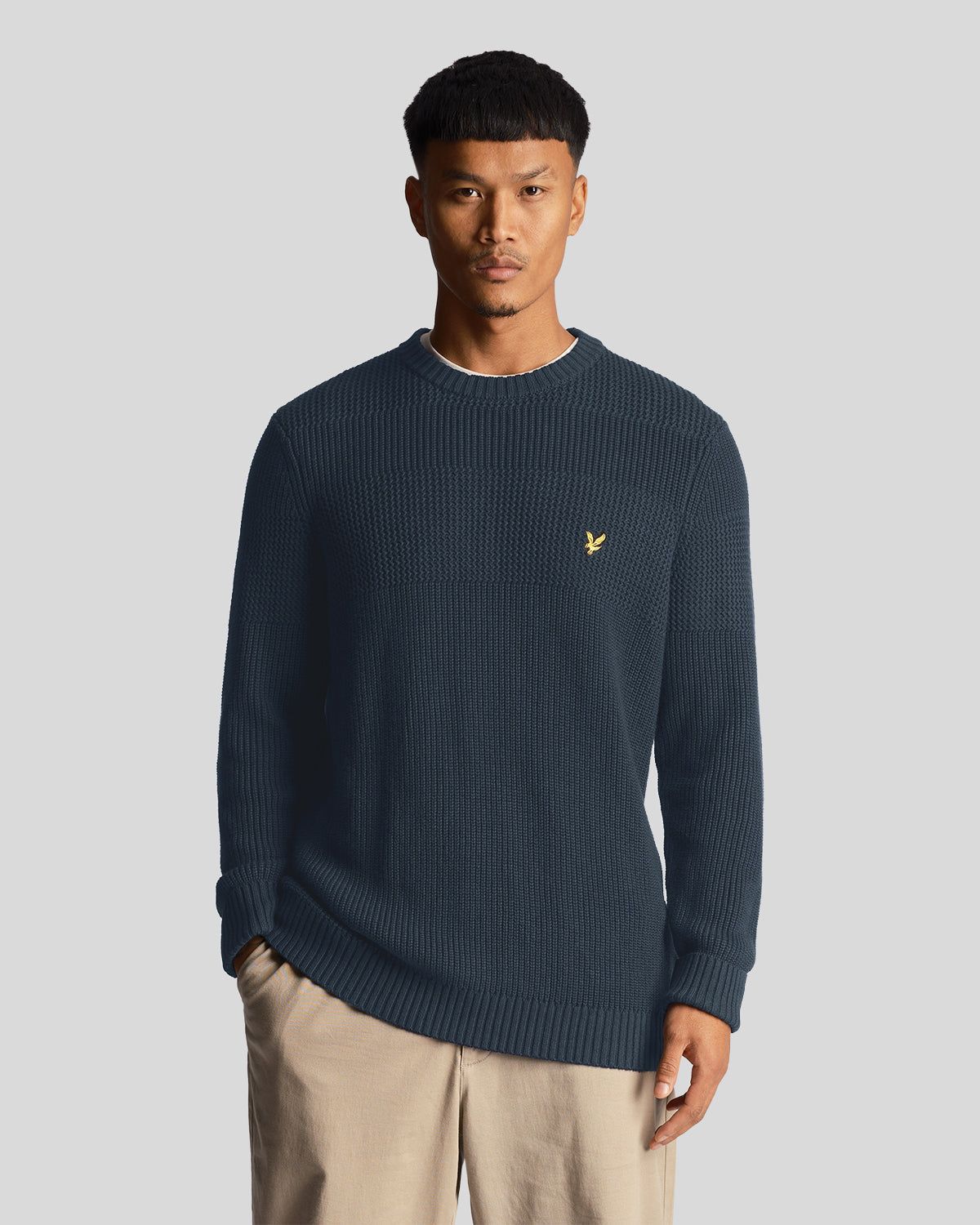 Textured Stripe Crew Neck Jumper sold by Lyle & Scott
