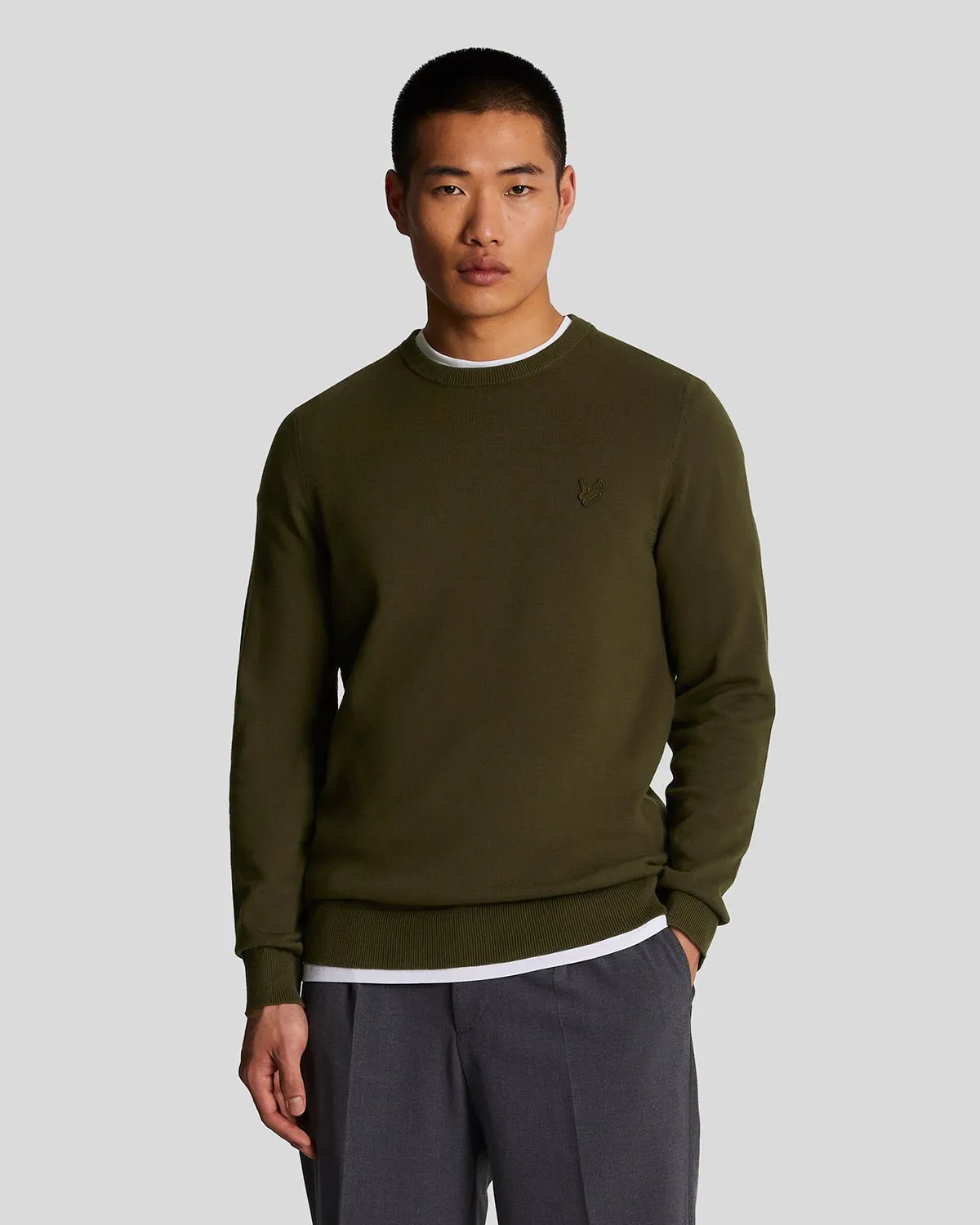 Tonal Eagle Cotton Crew Neck Jumper sold by Lyle & Scott