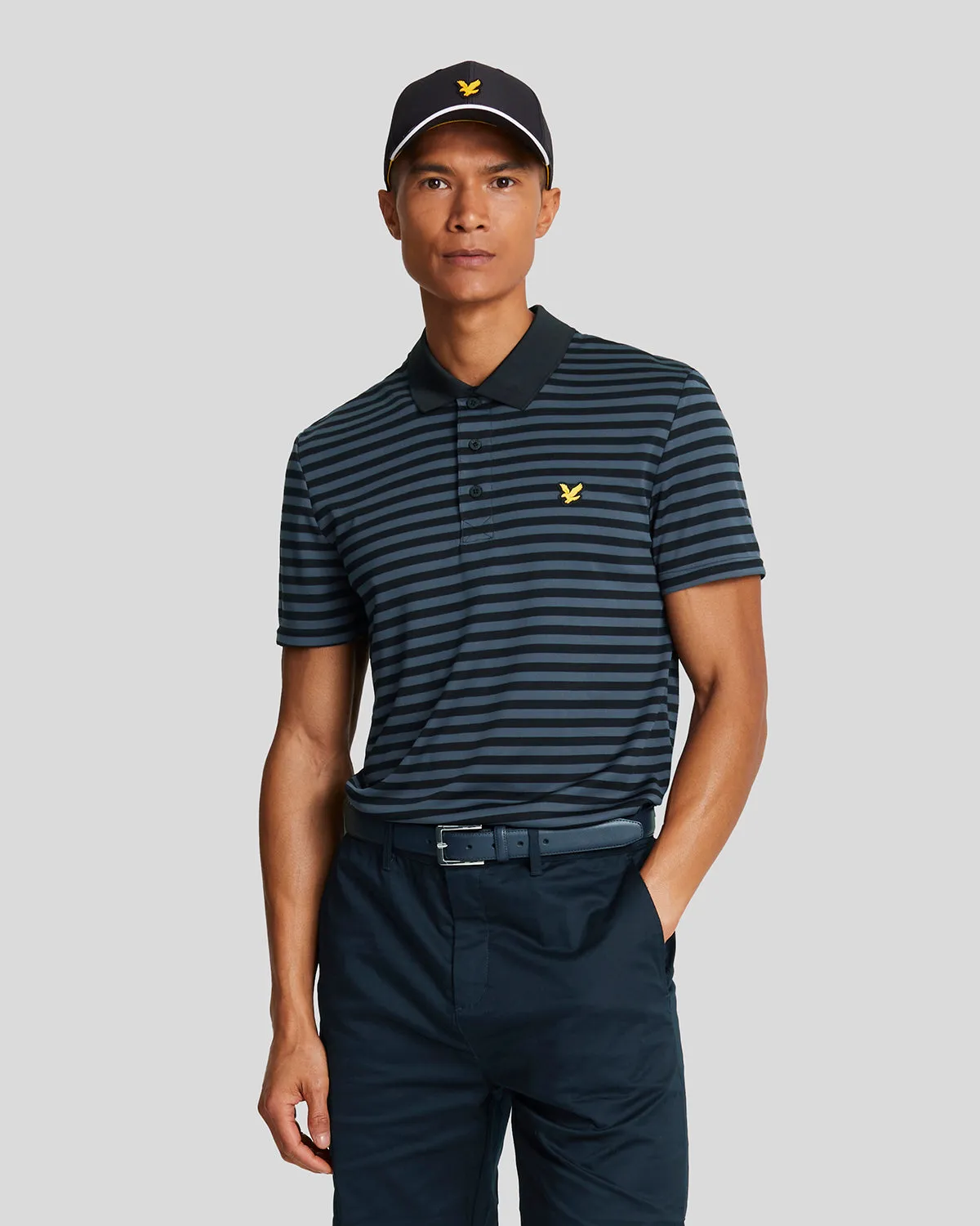 Golf Broad Stripe Polo Shirt sold by Lyle & Scott