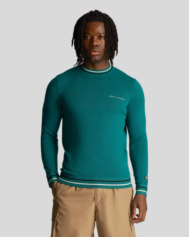 Tipped Crew Neck Jumper sold by Lyle & Scott