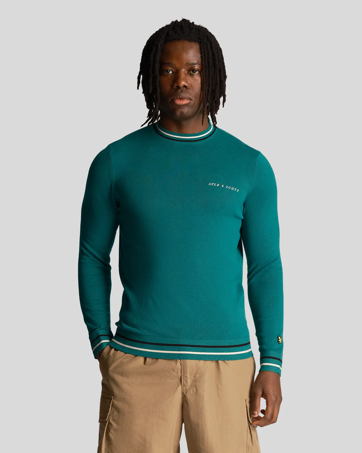Tipped Crew Neck Jumper sold by Lyle & Scott