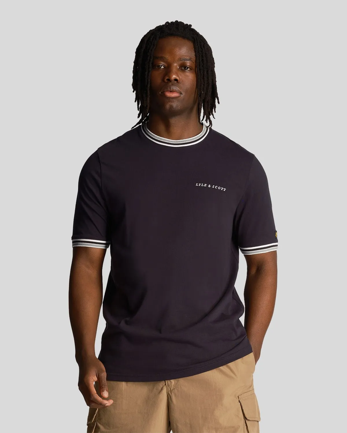 Embroidered Tipped T-Shirt sold by Lyle & Scott