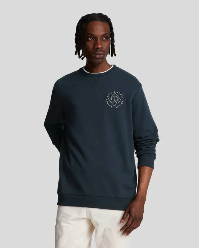 Stamp Crew Neck Sweatshirt sold by Lyle & Scott