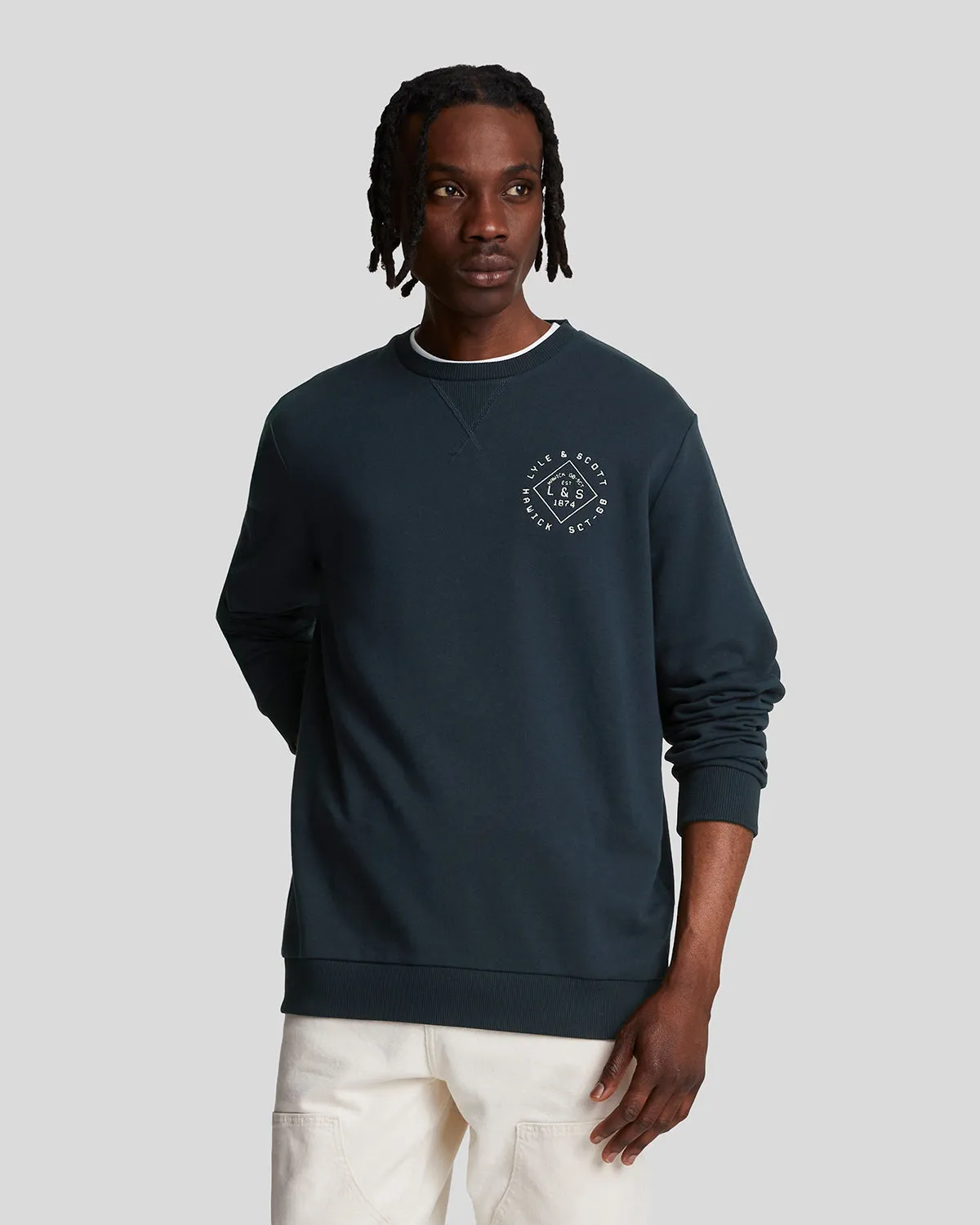 Stamp Crew Neck Sweatshirt sold by Lyle & Scott