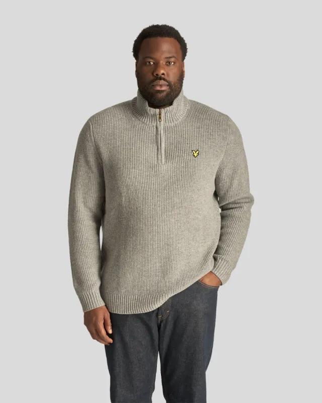 Ribbed Quarter Zip Jumper Plus sold by Lyle & Scott