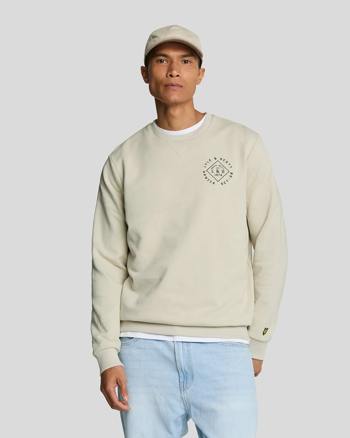 Stamp Crew Neck Sweatshirt sold by Lyle & Scott