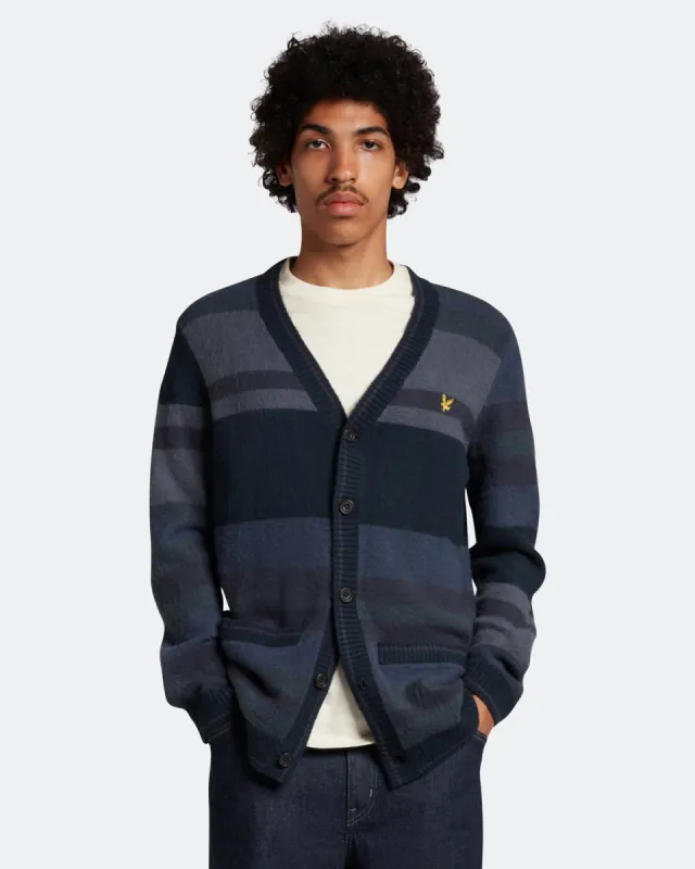 Archive Textured Stripe Cardigan sold by Lyle & Scott