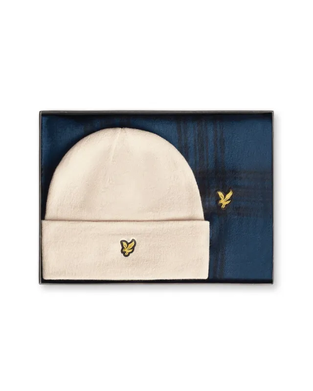 Check Lambswool Beanie and Scarf Set sold by Lyle & Scott