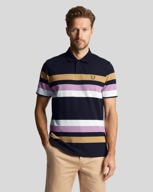 Golf Team Striped Polo Shirt made by Lyle & Scott