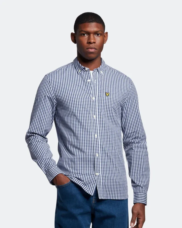 Long Sleeve Slim Fit Gingham Shirt sold by Lyle & Scott