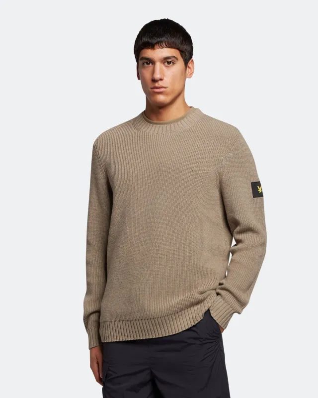 Ribbed Crew Neck Jumper sold by Lyle & Scott