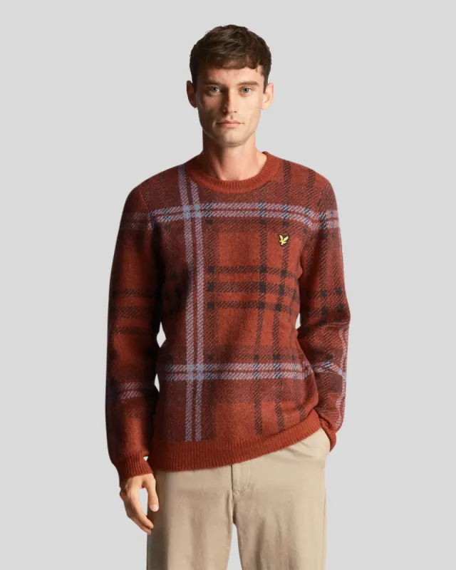 Check Crew Neck Knit Jumper sold by Lyle & Scott