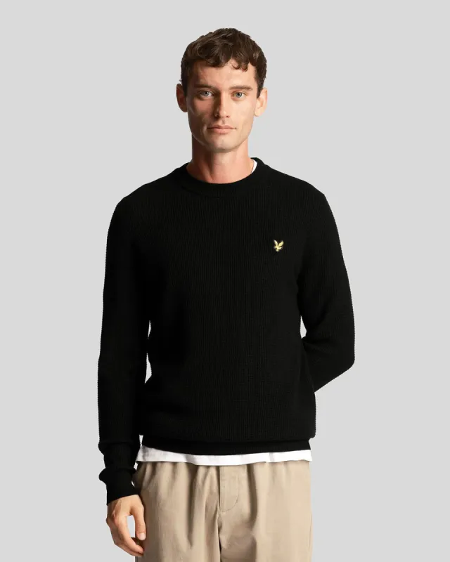 Grid Knit Crew Neck Jumper sold by Lyle & Scott