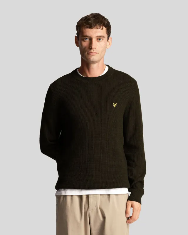 Grid Knit Crew Neck Jumper sold by Lyle & Scott