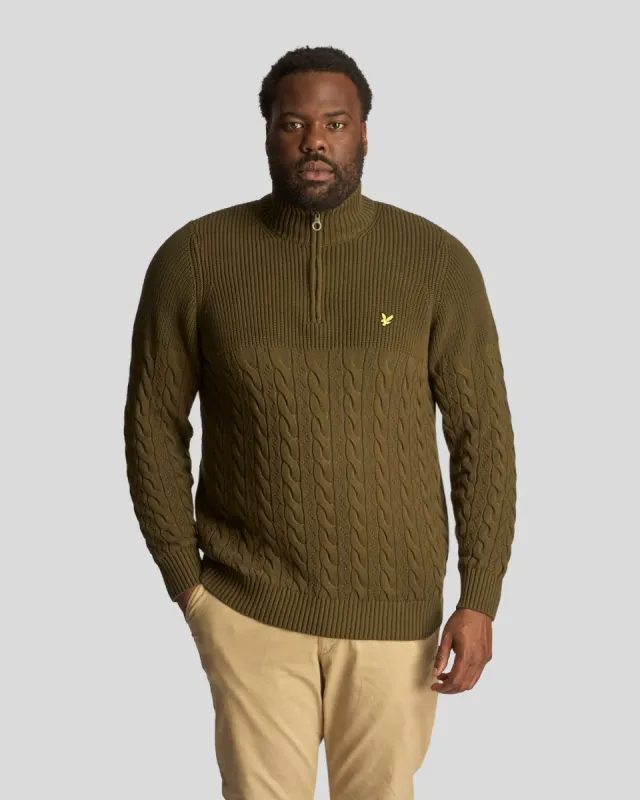 Cable Knit Quarter Zip Jumper Plus sold by Lyle & Scott