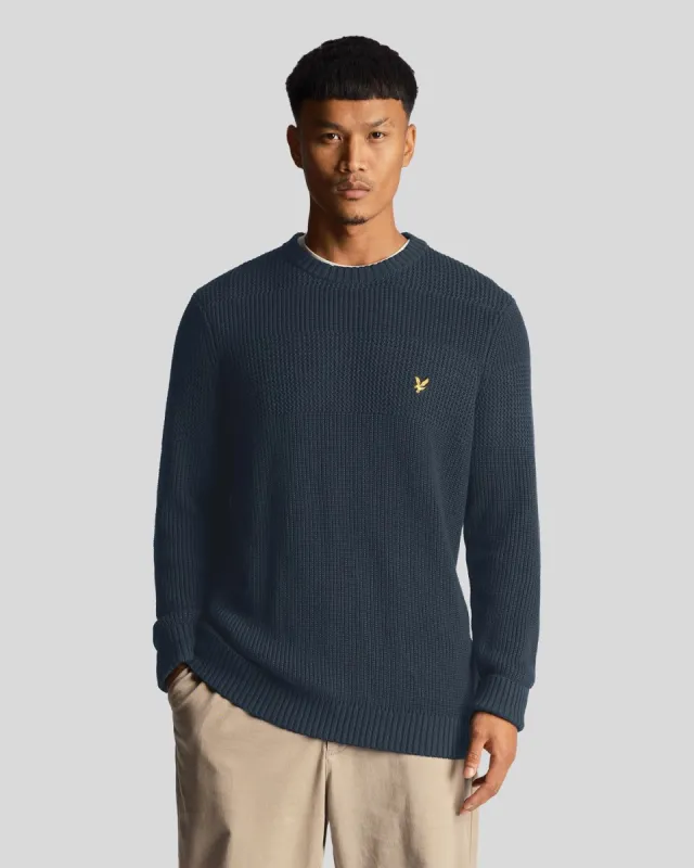 Textured Stripe Crew Neck Jumper sold by Lyle & Scott