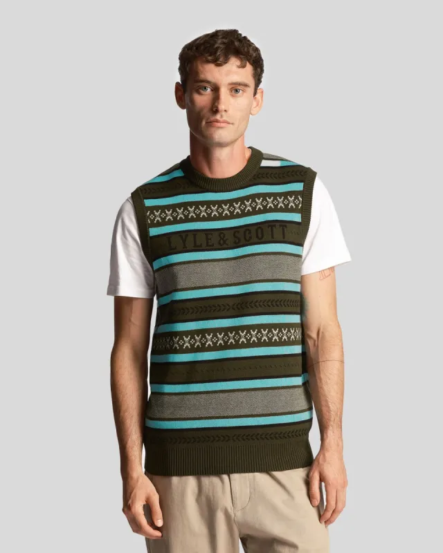 Glen Fair Isle Crew Neck Vest sold by Lyle & Scott