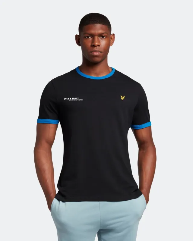Plain Ringer T-Shirt Co-Ordinates Print sold by Lyle & Scott