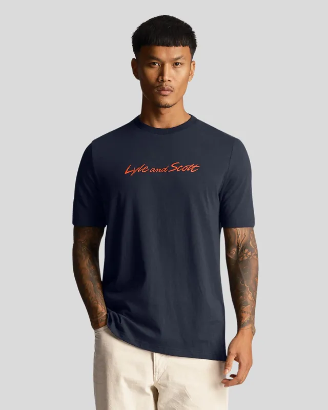 Script Embroidery T-Shirt sold by Lyle & Scott