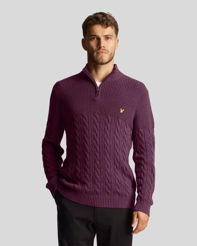Cable Knit 1/4 Zip Jumper sold by Lyle & Scott
