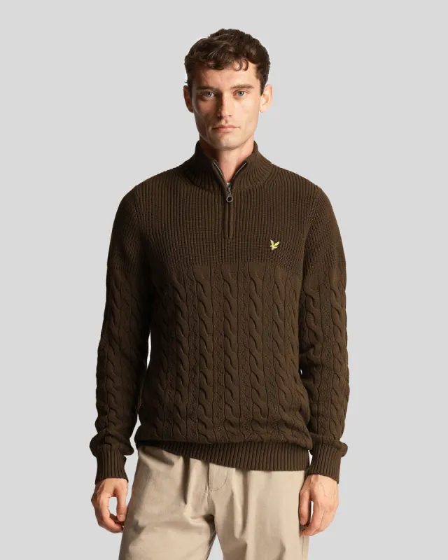 Cable Knit 1/4 Zip Jumper sold by Lyle & Scott