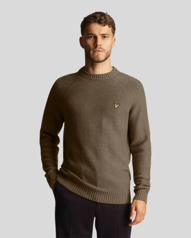 Raglan Donegal Crew Neck Jumper sold by Lyle & Scott