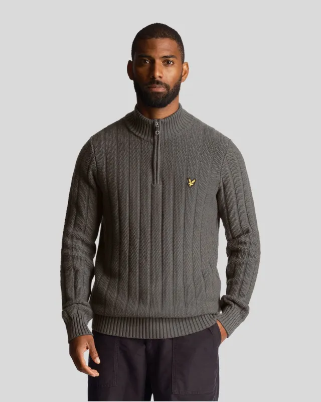 Moss Stitch 1/4 Zip Jumper sold by Lyle & Scott