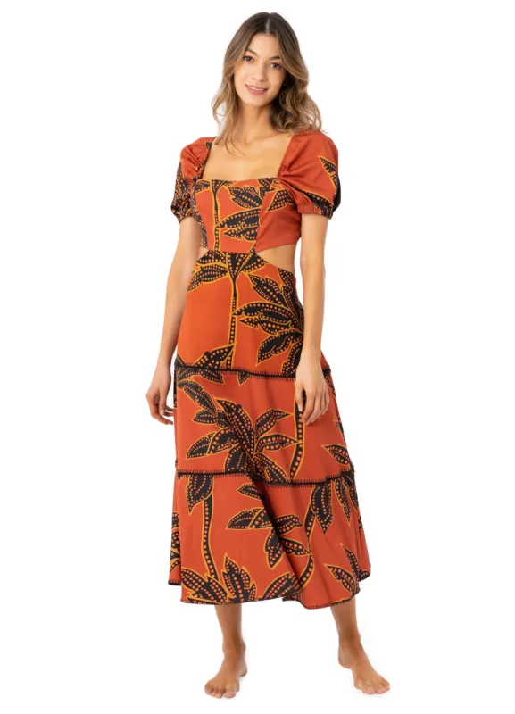 Maaji Phoenix Palm Ruby Midi Dress sold by Maaji
