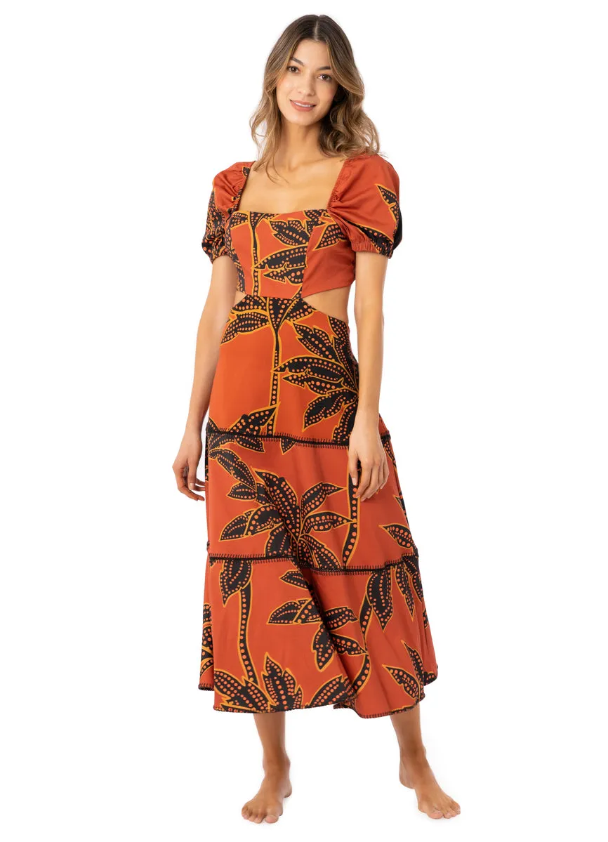 Maaji Phoenix Palm Ruby Midi Dress sold by Maaji