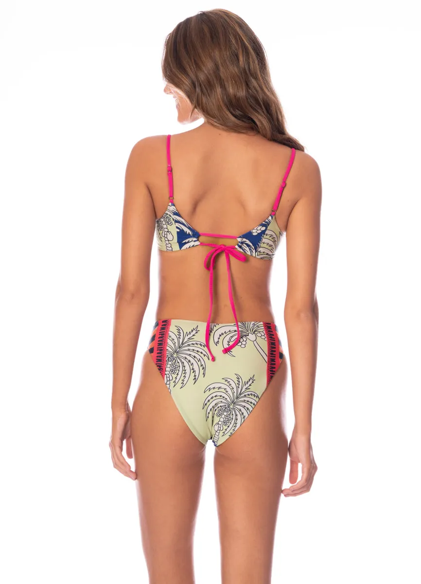 Maaji Periwinkle Palms Sussac High Rise Classic Bikini Bottom sold by Maaji