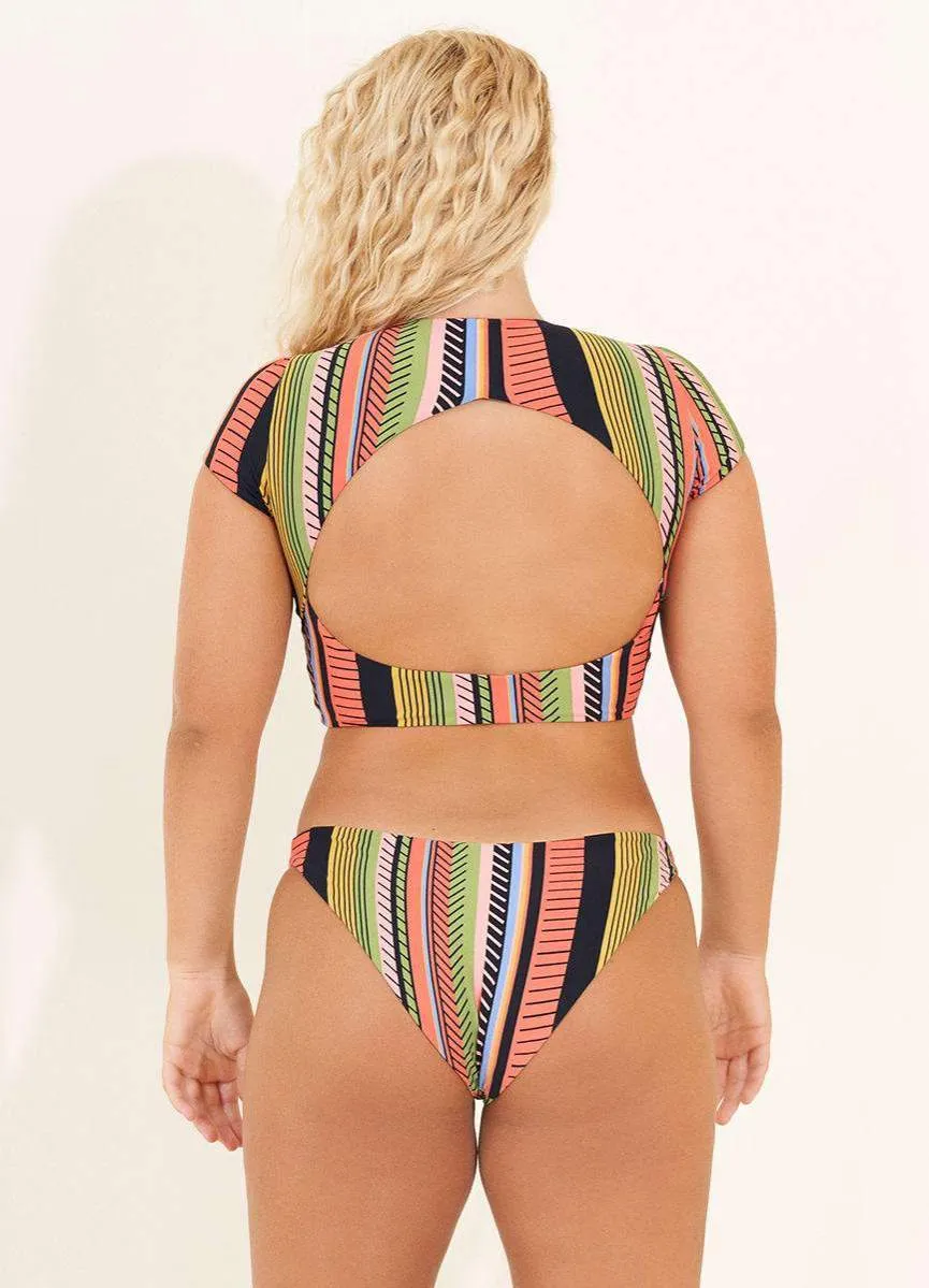 Maaji Roman Stripe Flirt Thin Side Bikini Bottom sold by Maaji