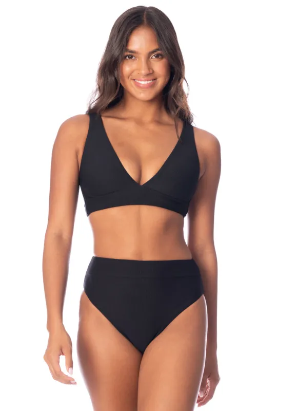 Maaji Jade Black Allure Long Line Triangle Bikini Top sold by Maaji