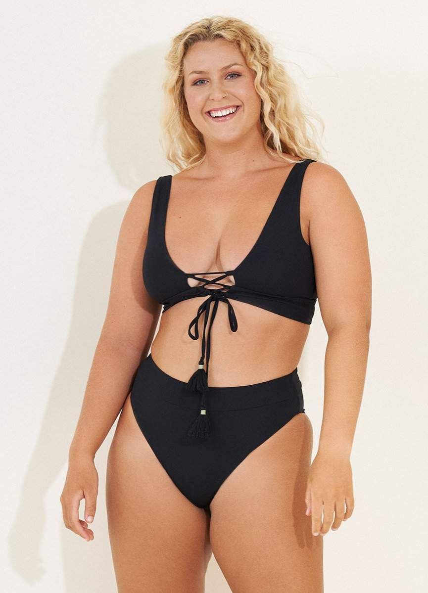 Maaji Black Midnight Suzy Q High Rise/High Leg Bikini Bottom sold by Maaji product image thumbnail 4