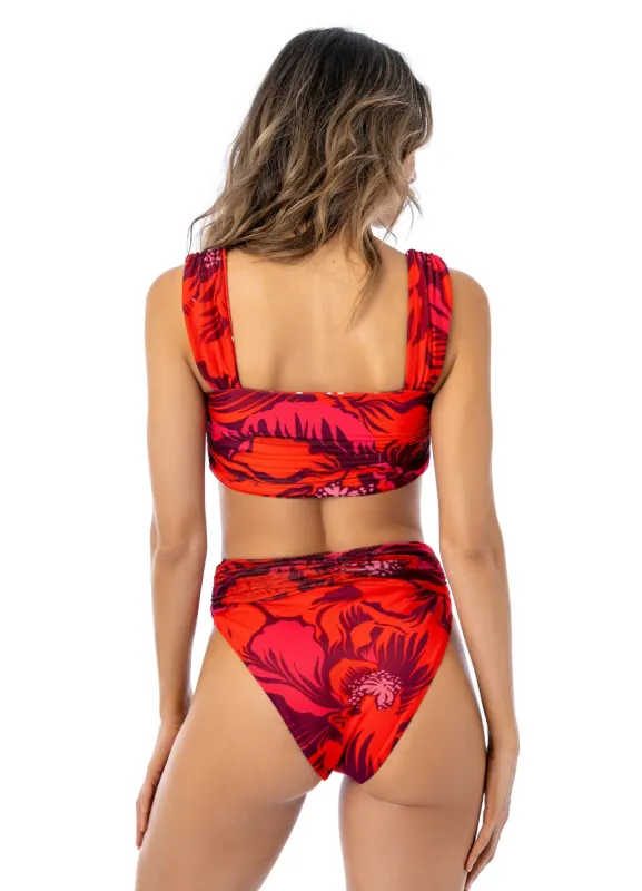 Maaji Scarlet Tulip Peppy High Rise/High Leg Bikini Bottom sold by Maaji