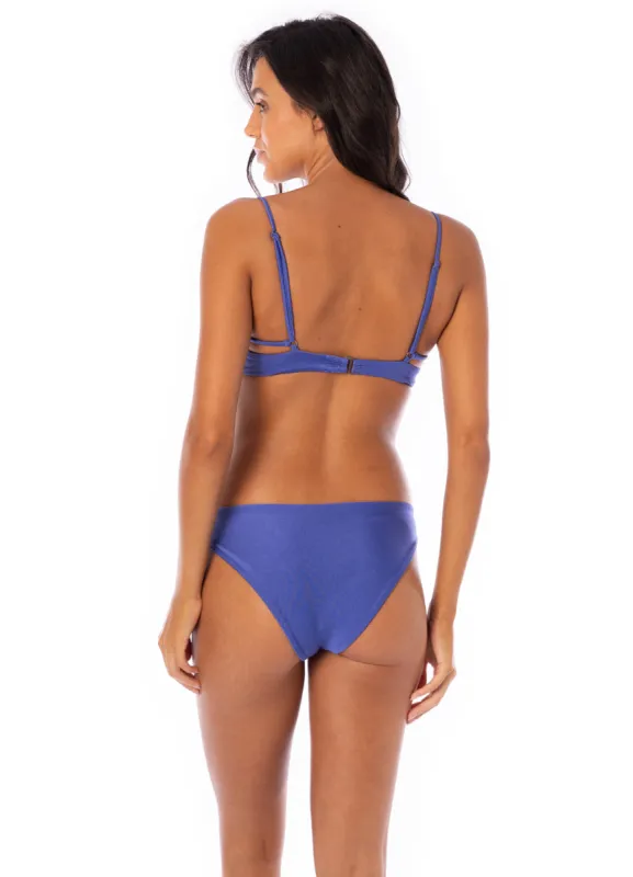 Maaji Perrywinkle Splitter Regular Rise Split Strap Bikini Bottom sold by Maaji