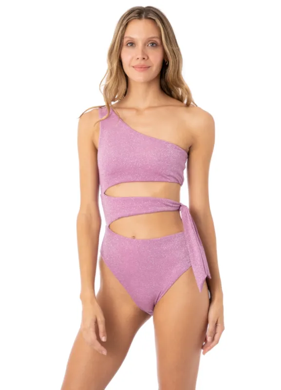 Maaji Shinny Plum Stunning Cut Out One Piece sold by Maaji