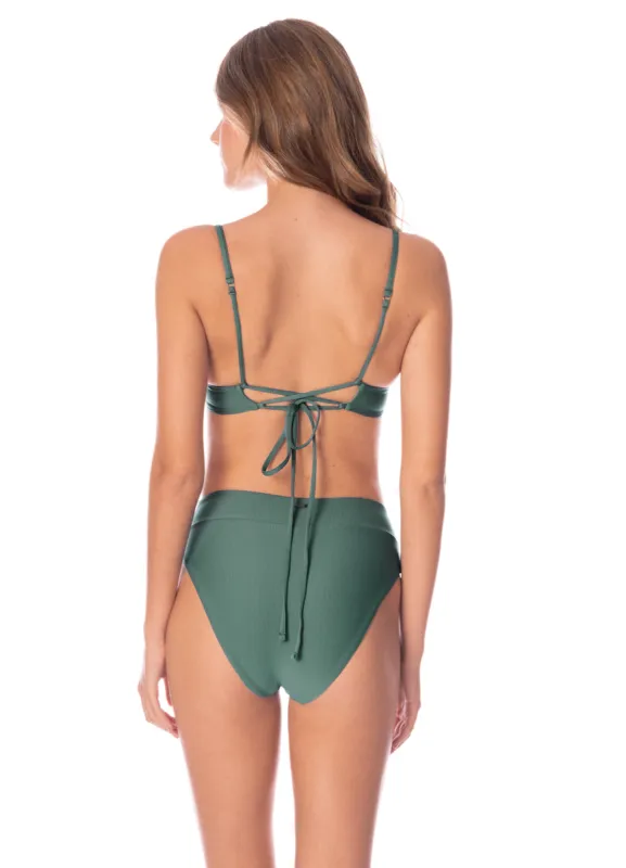 Maaji Eucalyptus Green Suzy Q High Rise Classic Bikini Bottom sold by Maaji