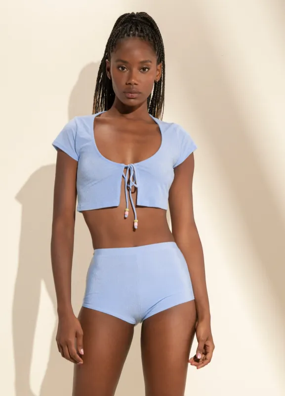 Maaji Serenity Lavender Tabby Swim Crop Top sold by Maaji
