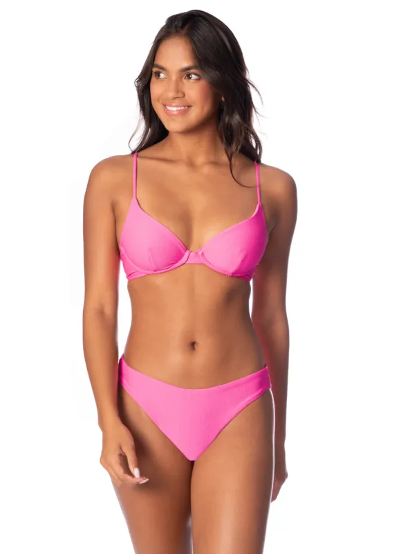 Maaji Radiant Pink Sublimity Regular Rise Classic Bikini Bottom sold by Maaji