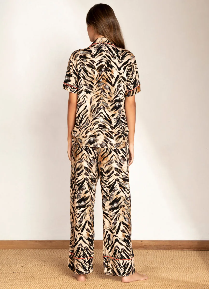 Maaji Sand Zebra Kameli Short Sleeve Pant Set sold by Maaji product image thumbnail 2
