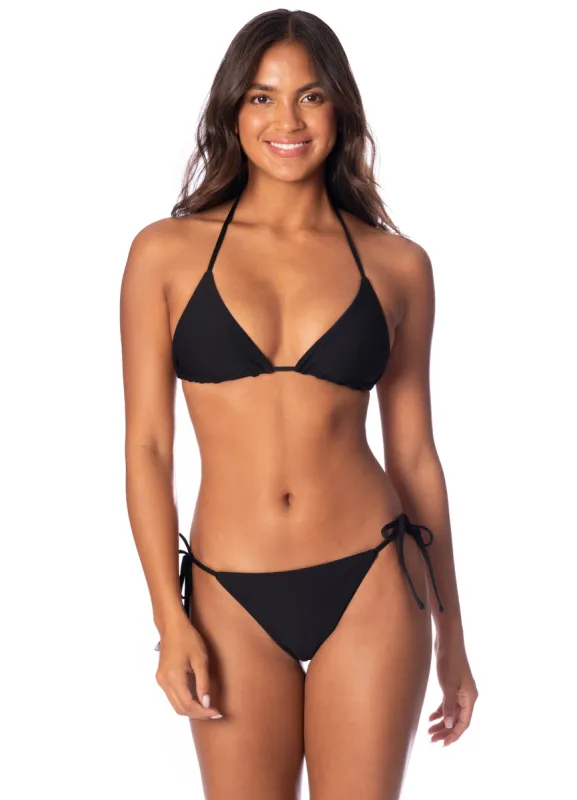 Maaji Jade Black Balmy Sliding Triangle Bikini Top sold by Maaji