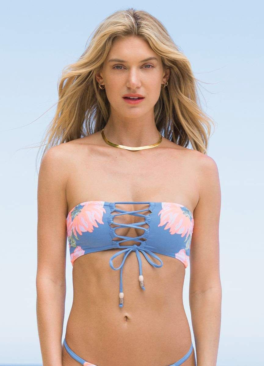 Maaji Maya Blue Lexi Lace Up Bandeau Bikini Top sold by Maaji product image thumbnail 6