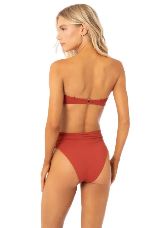 Maaji Burgundy Suzy Q High Rise/High Leg Bikini Bottom sold by Maaji
