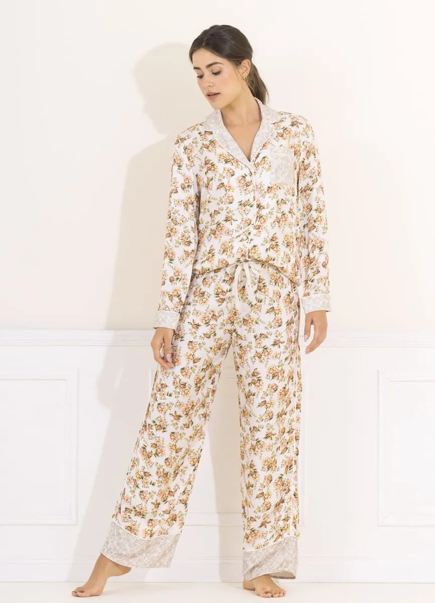 Maaji Cannoli Cream Dandelion Sleep Pant Set sold by Maaji