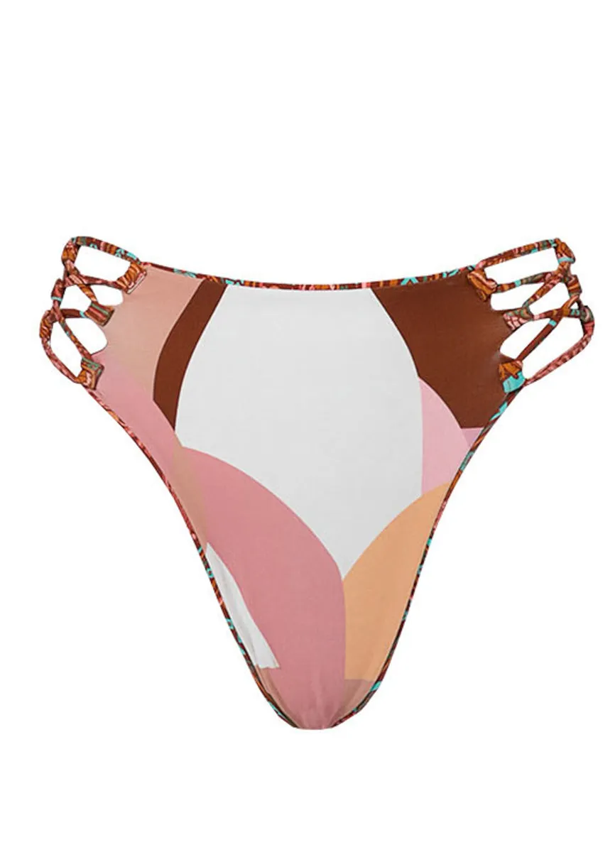 Maaji Garden Engraving Applauses High Rise Lace Up Bikini Bottom sold by Maaji product image thumbnail 5