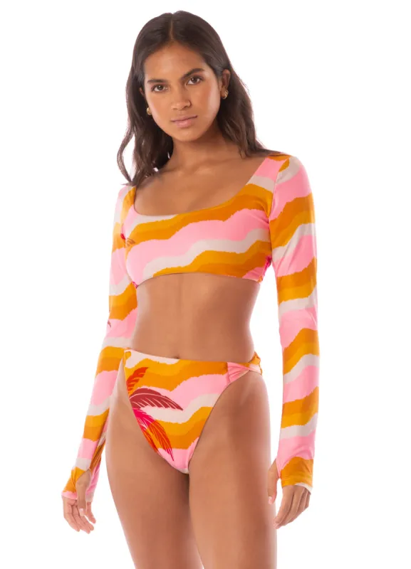 Maaji Paradiso Waves Bestie Long Sleeve Crop Top Bikini Top sold by Maaji